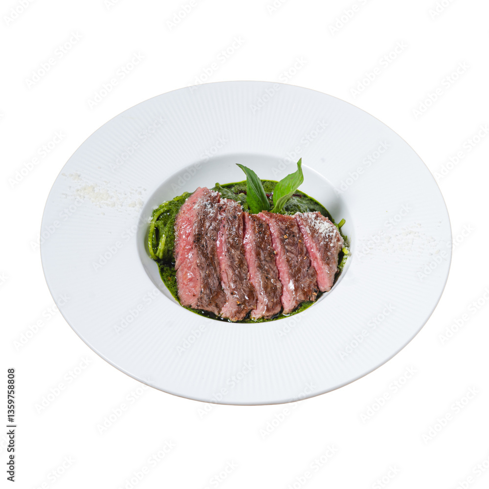 Savory grilled steak with herb sauce a culinary indoor dining experience Savory grilled steak with herb sauce a culinary indoor dining experience