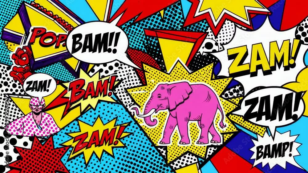 Vibrant pop art sequence featuring comic elements, speech bubbles, and dynamic sound effects. 4k stock footage Vibrant pop art sequence featuring comic elements, speech bubbles, and dynamic sound effects. 4k stock footage