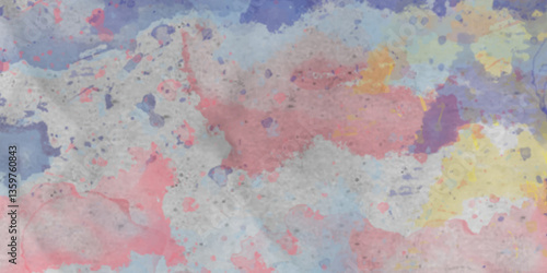 Abstract translucent multicolored watercolor background. Watercolor background. 3D illustration, 3D rendering. Colorful gradient ink colors wet effect hand drawn canvas background .>