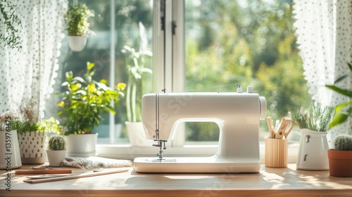 Cozy sewing corner by the window