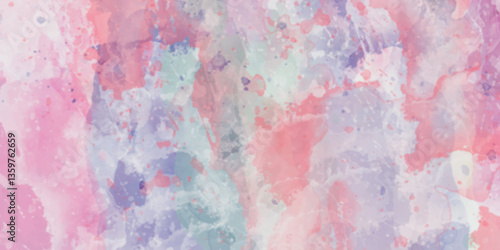 Abstract translucent multicolored watercolor background. Watercolor background. 3D illustration, 3D rendering. Colorful gradient ink colors wet effect hand drawn canvas background .>