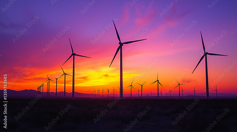 wind turbine field at sunset wind turbine field at sunset