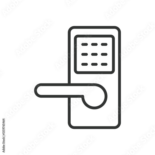 Smart lock, icon in line design. Smart lock, keyless entry, digital lock, smart home security, wireless lock on white background vector. Smart lock, icon in line design, editable stroke icon