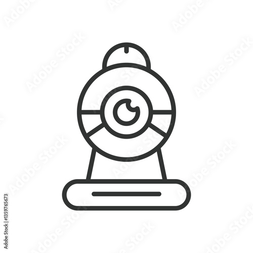 Indoor camera, icon in line design. Security cameras, camera monitoring, smart camera, home security system on white background vector. Indoor camera, icon in line design, editable stroke icon