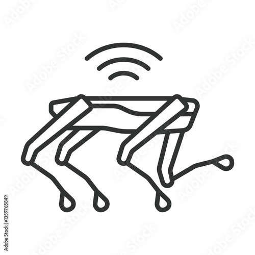 Dog robot, icon in line design. Robot, robotic dog, dogs automation, artificial intelligence dogs, smart dog on white background vector. Dog robot, icon in line design, editable stroke icon