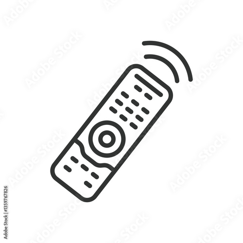 Remote control, icon in line design. Remote control, smart, wireless controller, Bluetooth on white background vector. Remote control, icon in line design, editable stroke icon