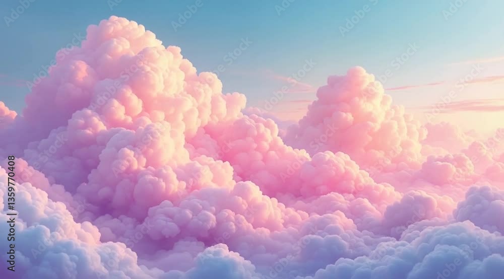 Pink Cloudscape at Sunrise/Sunset from Above Pink Cloudscape at Sunrise/Sunset from Above