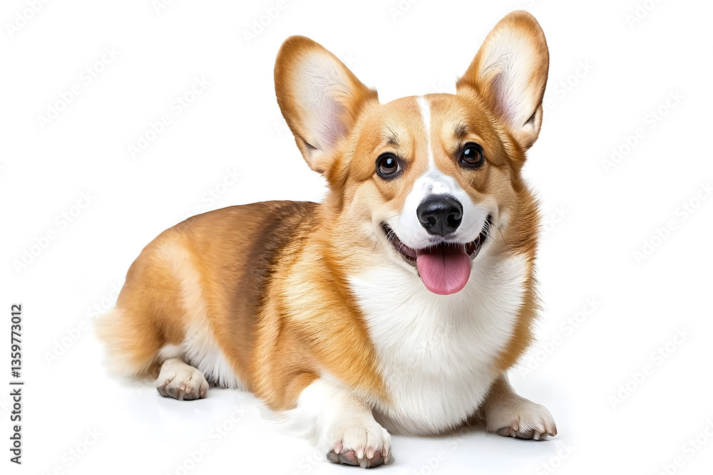 Full body of realistic pembroke corgi dog isolated on white background Full body of realistic pembroke corgi dog isolated on white background