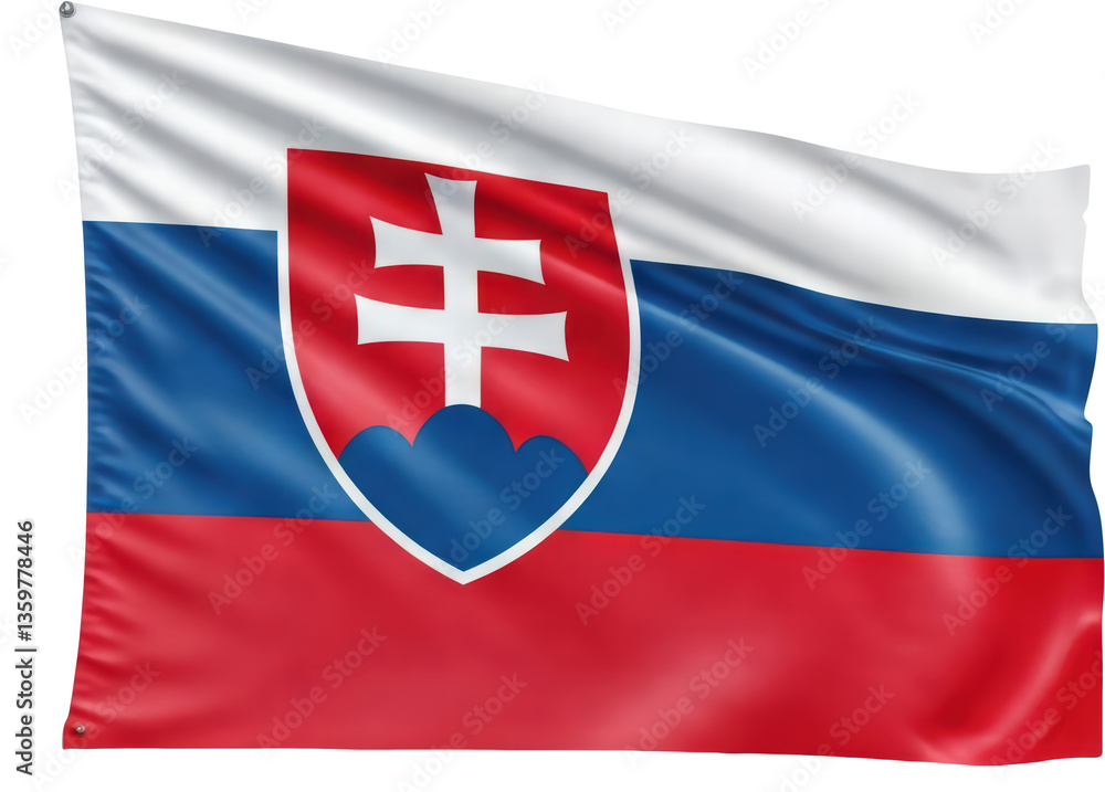 Fototapeta premium waving flag of slovakia on transparent background