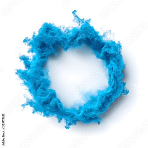 Blue Energy Circle Flows Isolated, isolated on white background