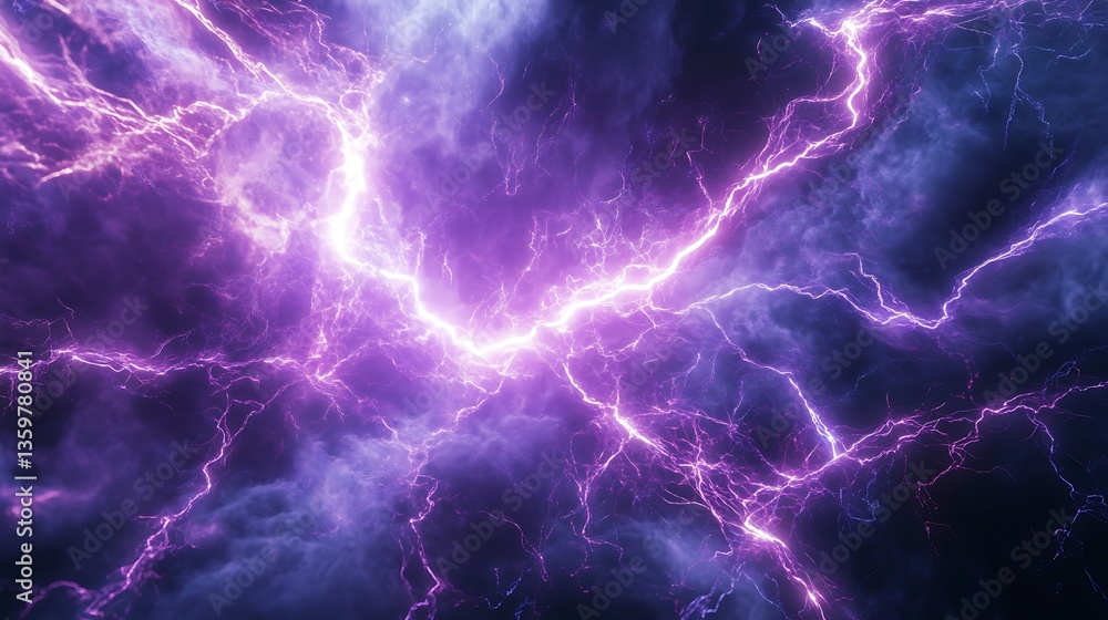 Fototapeta premium Electric energy bolts intertwining in chaotic beauty