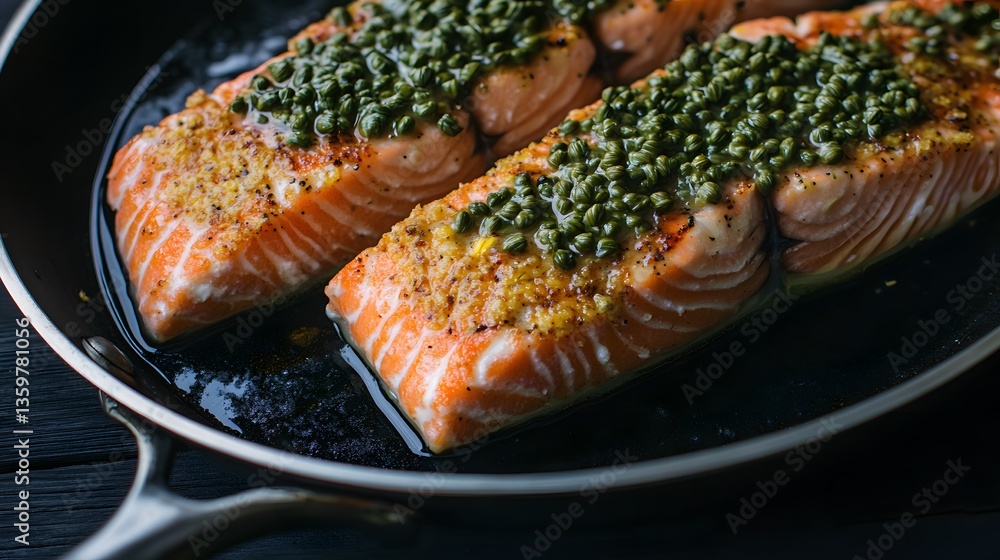 Delicious Pan-Seared Salmon with Capers Recipe Image Delicious Pan-Seared Salmon with Capers Recipe Image