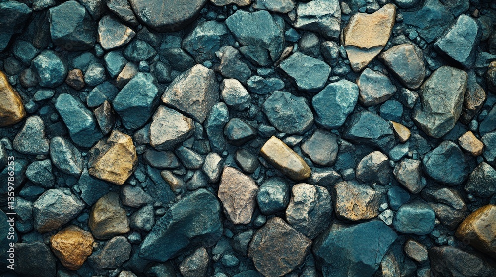 Close-up view of a textured surface of various sized stones Close-up view of a textured surface of various sized stones