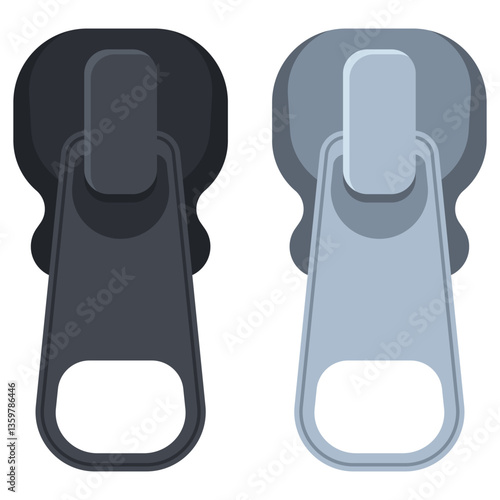 Replacement zipper pull vector cartoon illustration isolated on a white background.