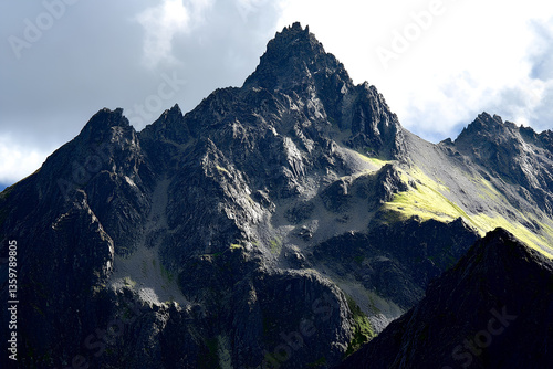 Stunning view of the majestic mountains in the Pyrenees, France, capturing the rugged beauty and natural splendor of the region photo