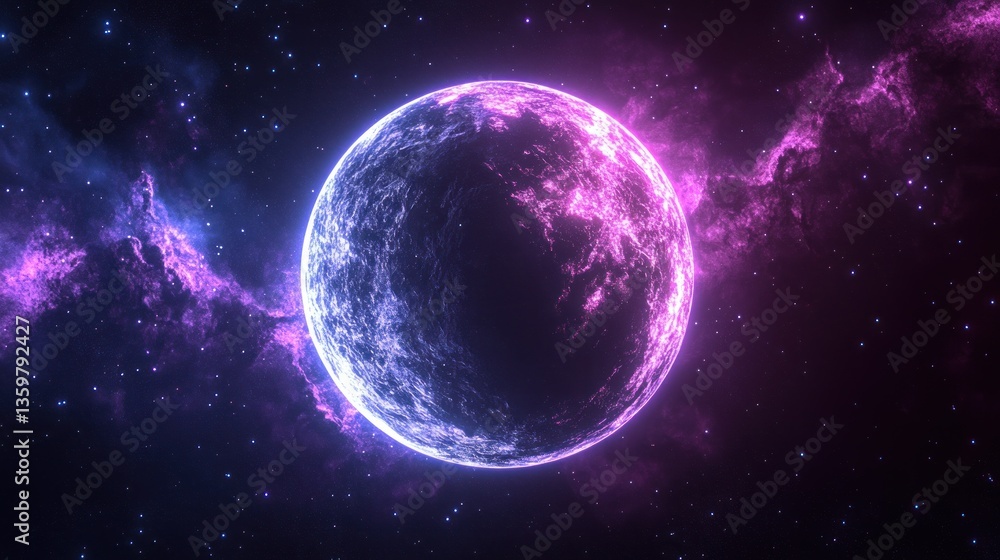 Fototapeta premium Cosmic orb glowing in vibrant nebula