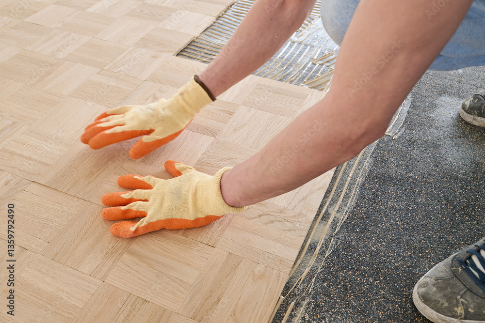 Laying oak vintage pattern parquet