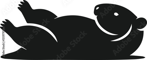 black and white cartoon wombat illustration