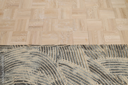 Obraz na płótnie Laying oak vintage pattern parquet w salonie