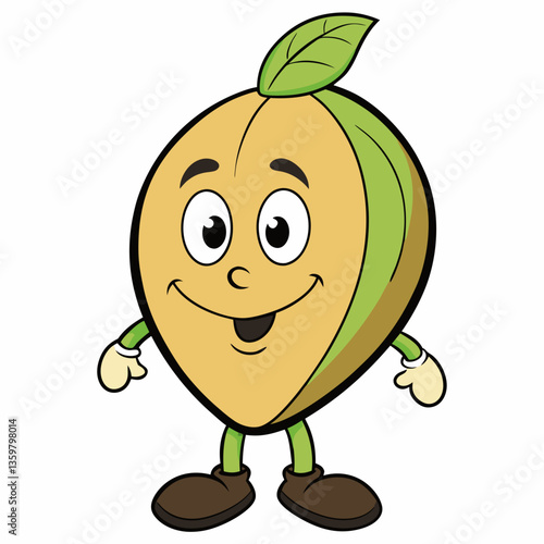 Smiling Seed: A cheerful, animated seed character, with a leaf, radiating happiness and healthiness, ideal for showcasing agricultural concepts and natural themes.