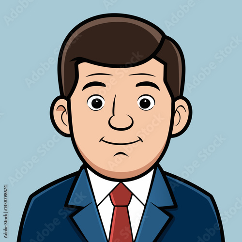 Professional Avatar: A digitally rendered image of a professional man in a suit and tie, ideal for profile pictures or business-related content, conveying confidence and approachability.