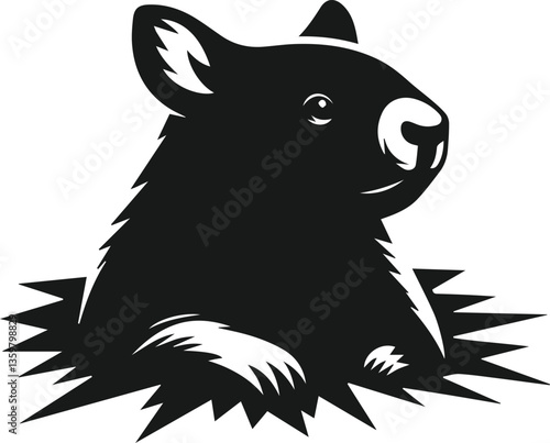 black wombat silhouette