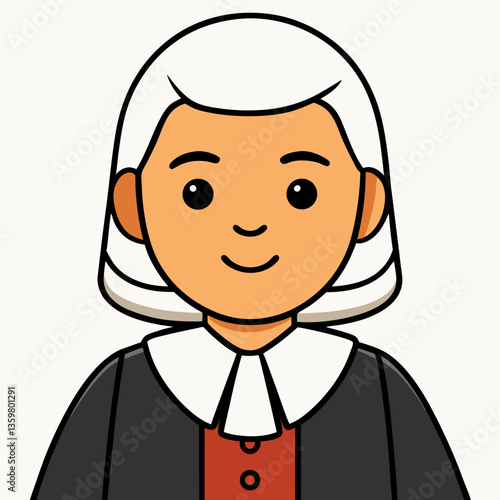 Cartoon Judge: A simplified cartoon depiction of a judge, complete with traditional attire, symbolizing justice, fairness, and legal authority.