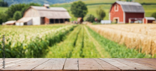 Wallpaper Mural Farm in summer with green and blurred background. Torontodigital.ca