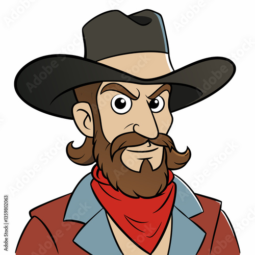 Western Frontiersman Portrait: A stern frontiersman embodies the spirit of the Old West, his gaze intense as he stands ready, a symbol of rugged individualism and the untamed frontier.