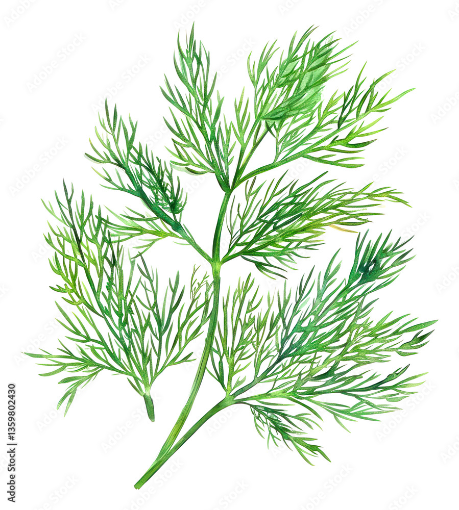 Fototapeta premium PNG An isolated fresh dry dill illustration plant food.