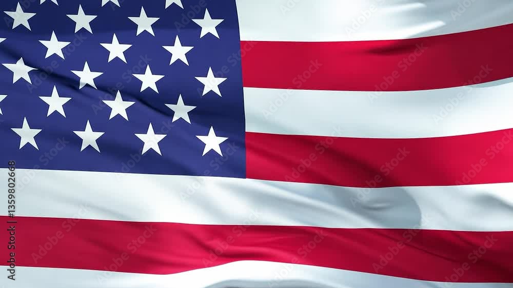 Close-up of waving United States national flag with red and white stripes and white stars on blue field. Studio-style patriotic photography. National holiday and independence celebration concept. Close-up of waving United States national flag with red and white stripes and white stars on blue field. Studio-style patriotic photography. National holiday and independence celebration concept.