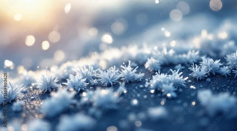 Frozen frost crystals, close-up, sunrise glow, nature's artistry, ideal for winter wonderland aesthetic Frozen frost crystals, close-up, sunrise glow, nature's artistry, ideal for winter wonderland aesthetic
