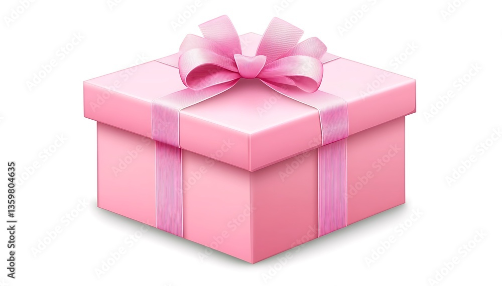 Fototapeta premium Pink Gift Box with Bow.