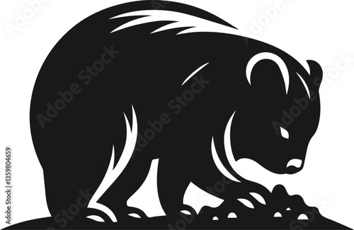 wombat black and white