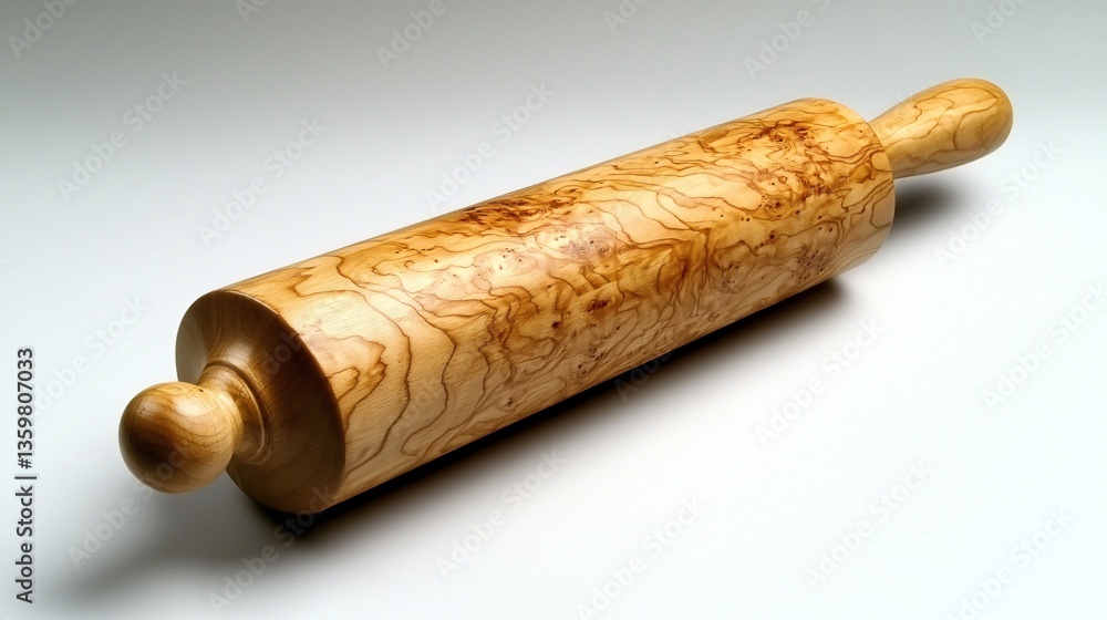 Wooden rolling pin, intricate grain Wooden rolling pin, intricate grain