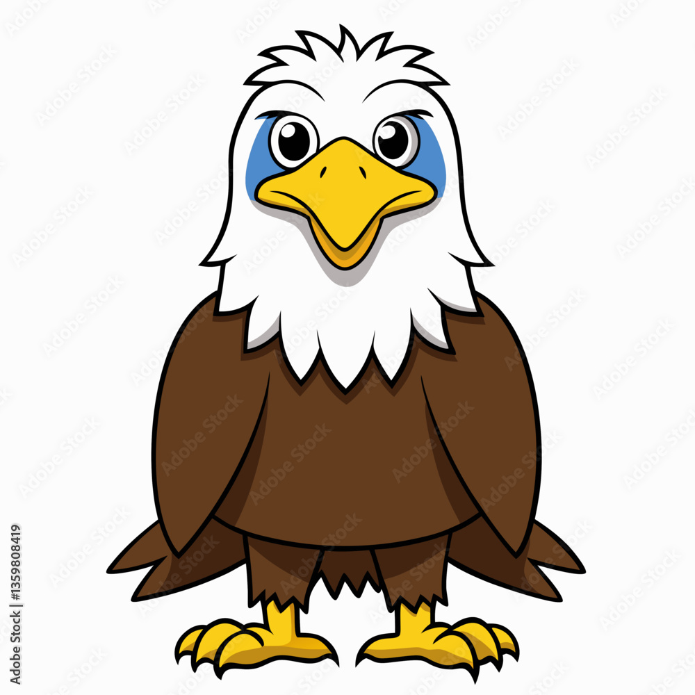 Fototapeta premium Eagle in the Spotlight: An illustration of a proud eagle stands tall. With its sharp gaze and impressive presence, this majestic bird, a symbol of freedom and strength.