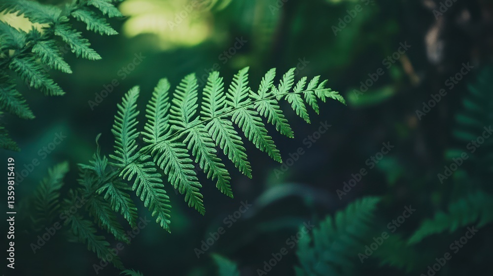 A close-up of lush green fern leaves in a natural setting. A close-up of lush green fern leaves in a natural setting.