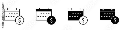 Money and finance icon vector set. Interest and taxes illustration sign collection. Budget and income symbol or logo.