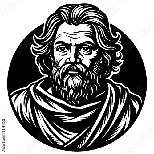 Wise Sage Portrait: An insightful portrait of a wise sage, capturing the wisdom and serenity in his gaze, embodies philosophical contemplation, intellectual depth, and the pursuit of knowledge.