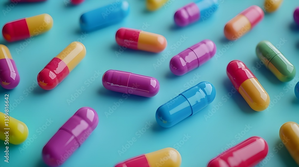 Close-Up of Colorful Capsules. Close-Up of Colorful Capsules.