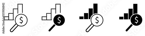 Money and finance icon vector set. Interest and taxes illustration sign collection. Budget and income symbol or logo.
