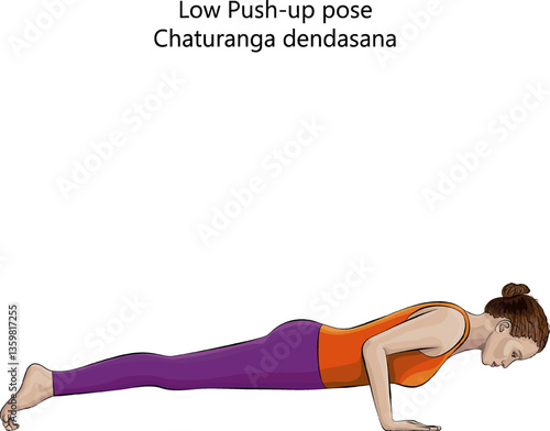 Сhaturanga dandasana yoga pose.