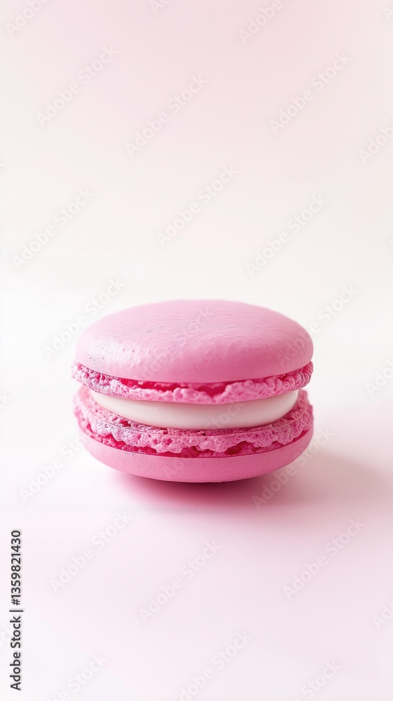 A pink macaroon on white background A pink macaroon on white background