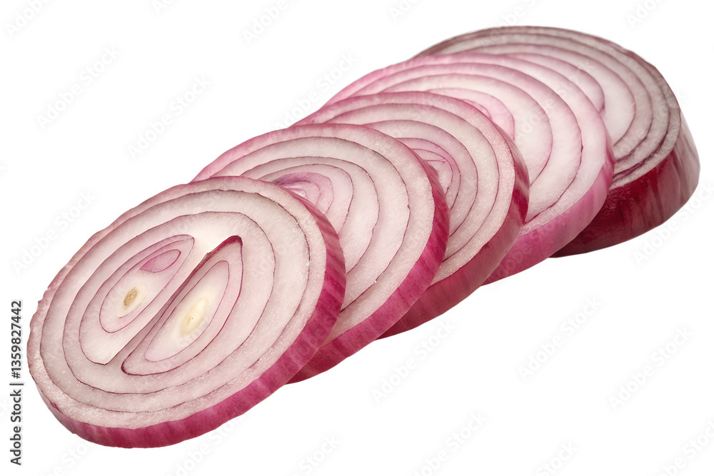 Fototapeta premium sliced red onion on a white background
