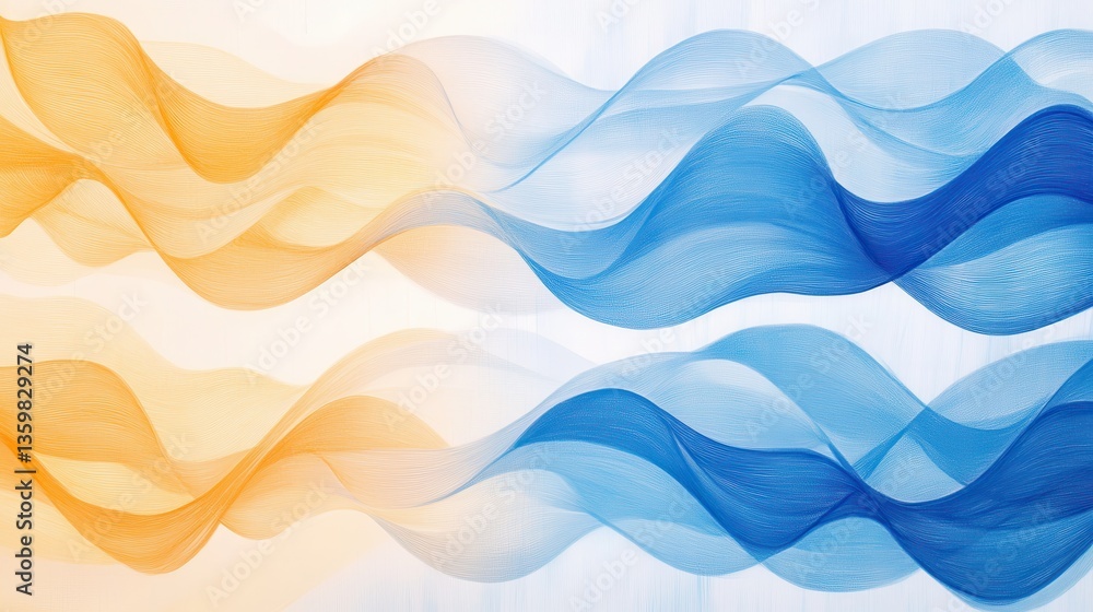 Fototapeta premium Abstract gradient of pencil strokes in warm and cool colors blending harmoniously on a textured background