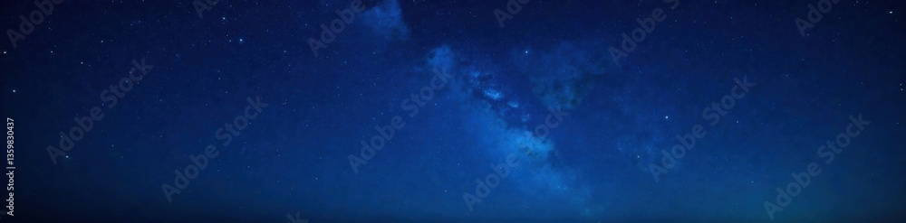 Fototapeta premium deep blue blackness of night sky with numerous stars shining brightly in the darkness, space, celestial, cosmos