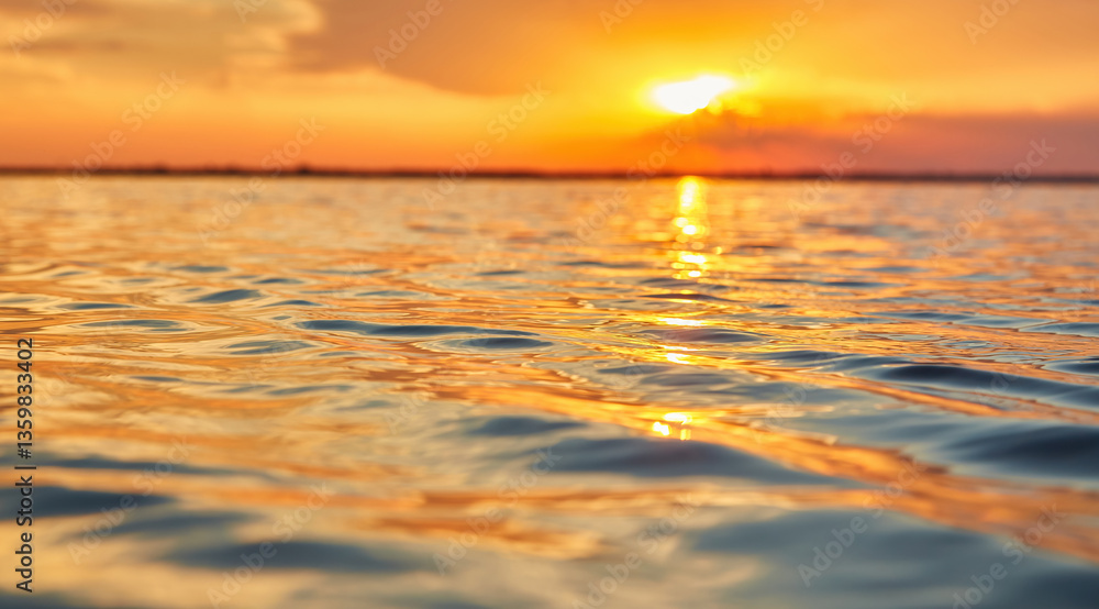 Fototapeta premium Sun Path Reflection on Rippling Water at Sunset