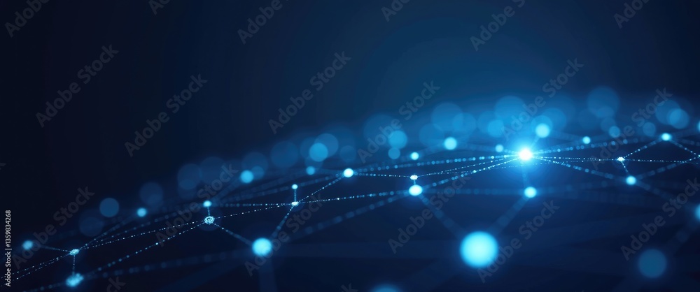 Abstract connected dots on a vivid blue backdrop. Technology concept. Abstract connected dots on a vivid blue backdrop. Technology concept.