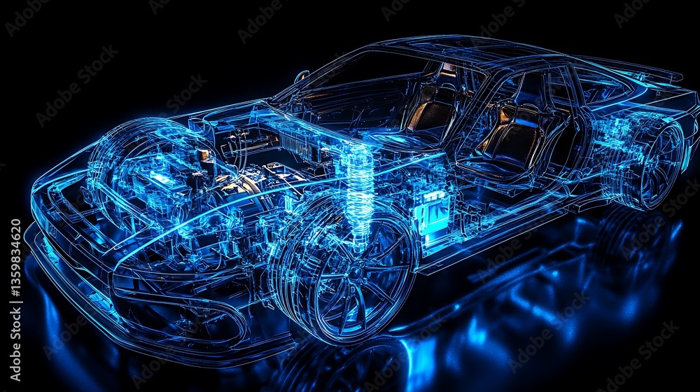 Fototapeta premium Modern Luxury Colored Car Race Design Concept Wallpaper Background 3d Rendering Generative Ai