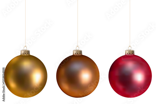 Boules de Noël gamme chaude, attaches dorées